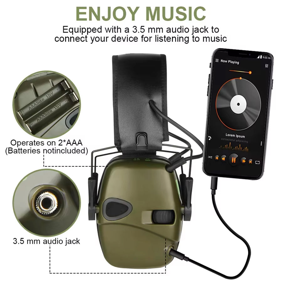 DecilMaxi Active Electronic Tactical Shooting Earmuffs