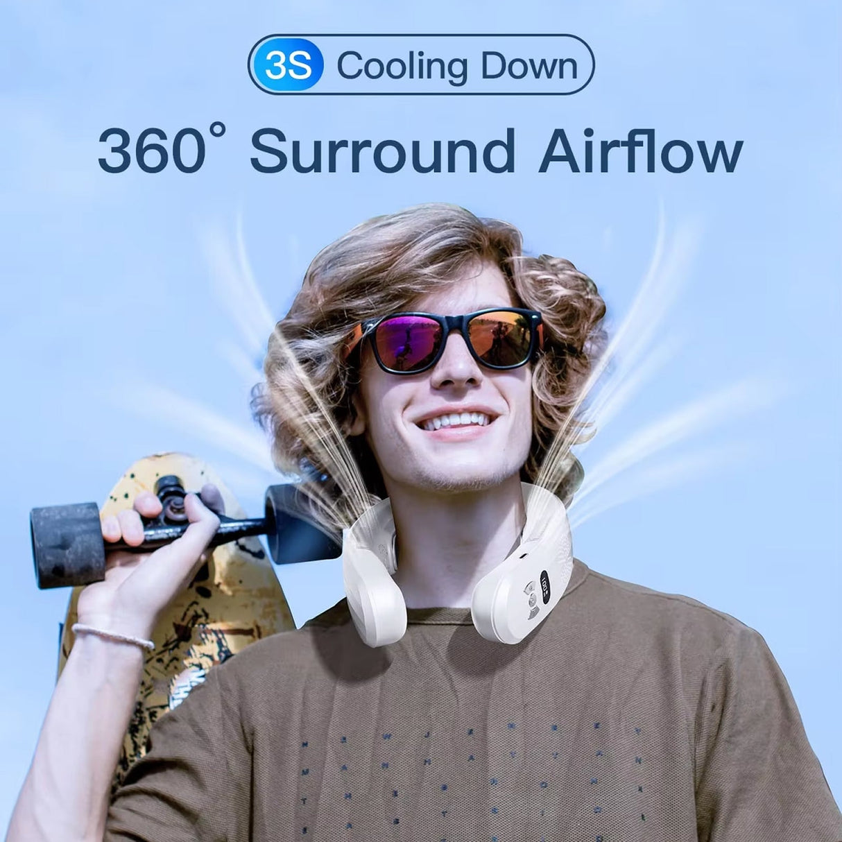 HulaZepyr Wearable Neck Fan with Instant Semiconductor Cooling