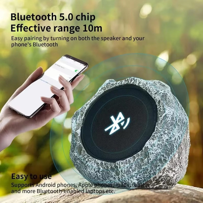 Rockyspizk Solar-Powered Outdoor Rock Speaker