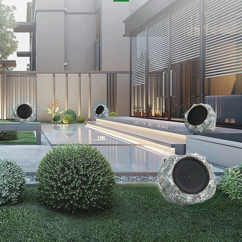 Rockyspizk Solar-Powered Outdoor Rock Speaker